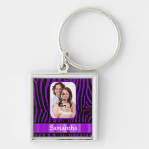 Porte-clés Impression zèbre violet