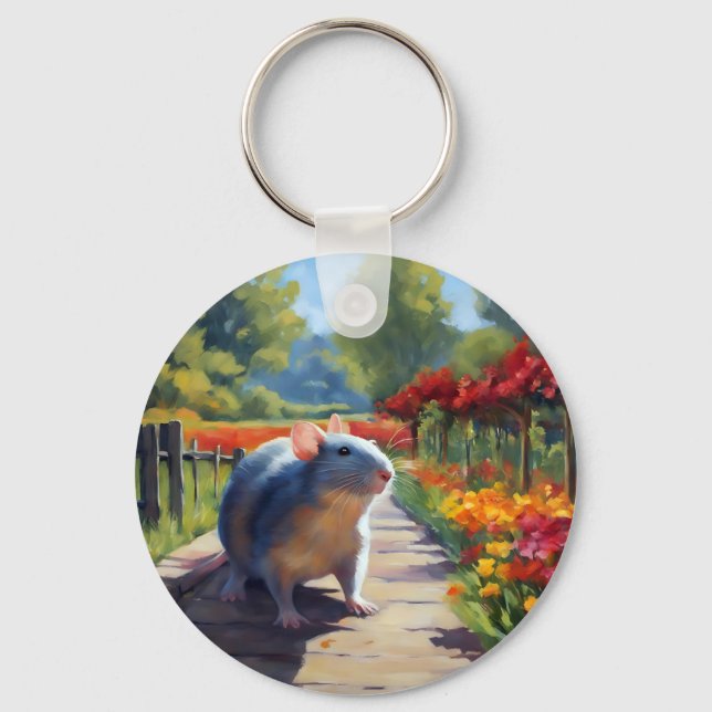 Porte-clés Impressionniste Rat Art (Recto)