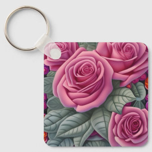 Porte-clés Imprimante magnifique pastel victorien rose rose