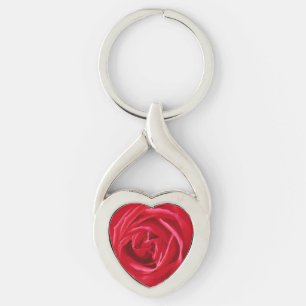 Porte-clés imprimé rose rouge