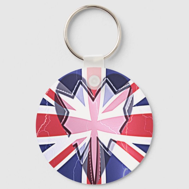 Porte-clés Imprimer "I Love UK" (Recto)