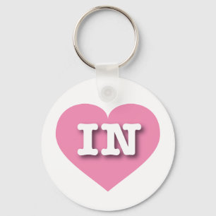 Porte-clés Indiana Coeur rose - J'aime IN