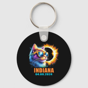 Porte-clés Indiana Total Solar Eclipse 2024 Cat Solar Eclipse