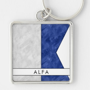 Porte-clés Indicateur Alfa / Alpha Signal Nautique + Votre No