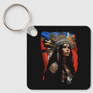 Porte-clés Indigène Taino femme Porto-Rico Drapeau Caraïbes