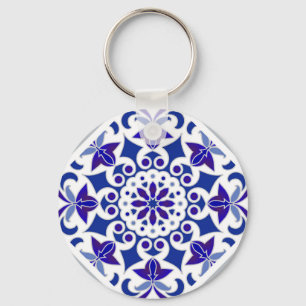 Porte-clés Indigo Azulejos Portuguese Blue and white tiles