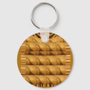 Porte-clés Infinie Golden Giraffe Animal Motif Art Imprimer