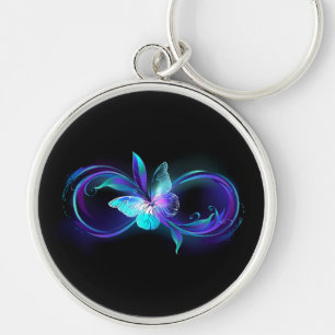 Porte-clés Infinité brillante avec papillon magique