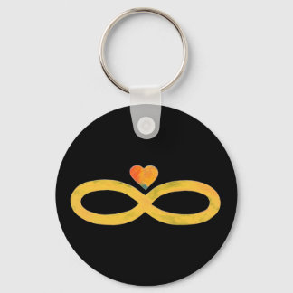 Porte-clés Infinité or avec coeur #3