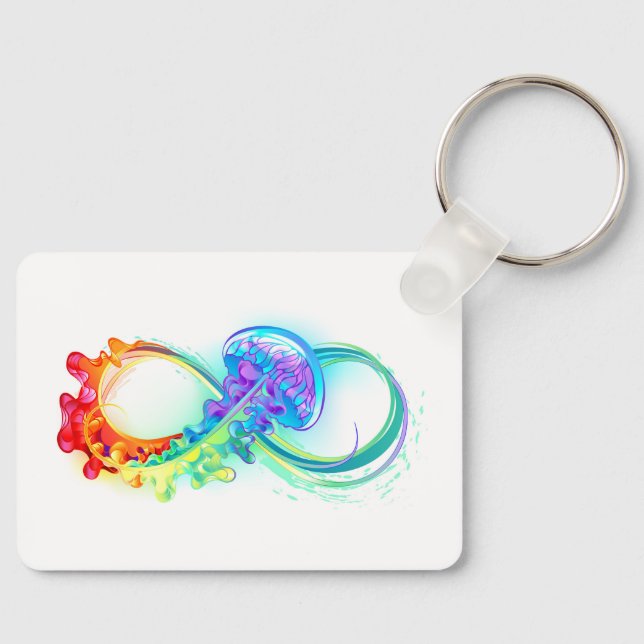Porte-clés Infinity avec Rainbow Jellyfish (Recto)