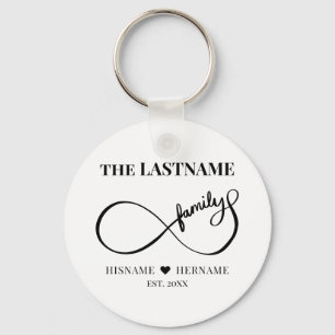 Porte-clés Infinity Personalized Family Name and Est. Date