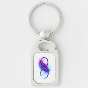 Porte-clés Infinity with purple feather