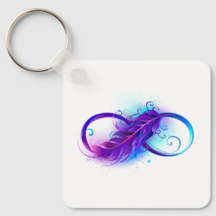 Porte-clés Infinity with Purple Feather