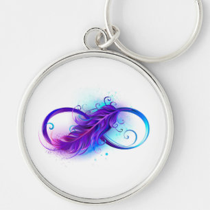Porte-clés Infinity with purple feather
