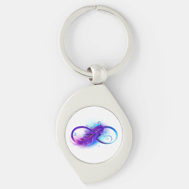 Porte-clés Infinity with purple feather (Devant)