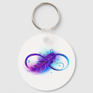 Porte-clés Infinity with purple feather