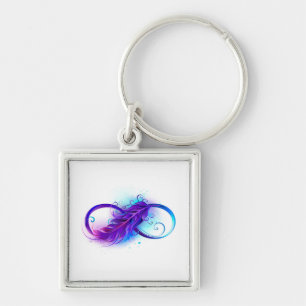 Porte-clés Infinity with purple feather