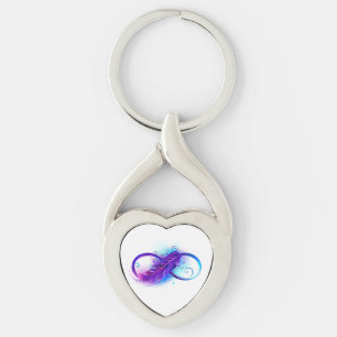 Porte-clés Infinity with purple feather