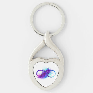 Porte-clés Infinity with purple feather