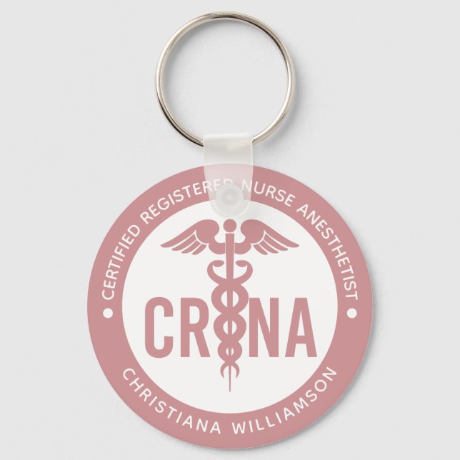Porte-clés Infirmière anesthésiste certifiée CRNA personnalis (Recto)