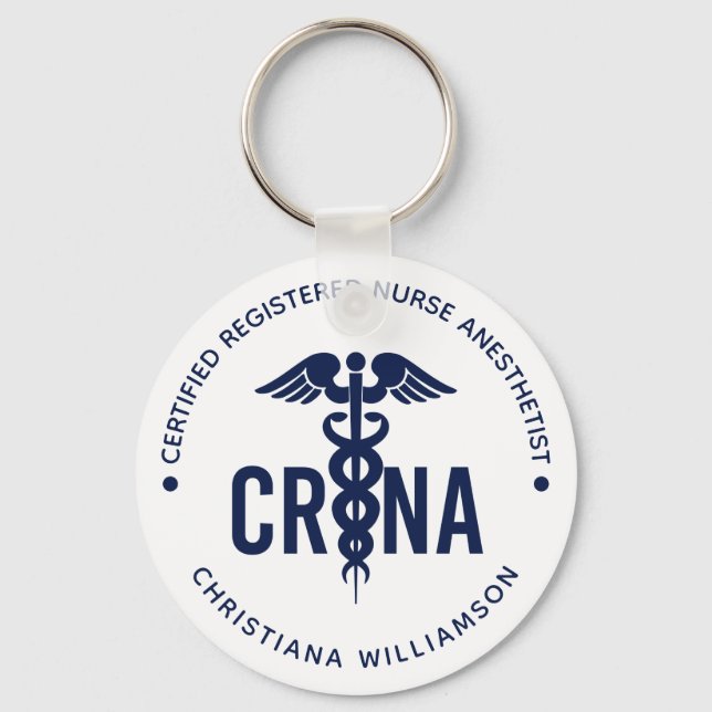 Porte-clés Infirmière anesthésiste certifiée CRNA personnalis (Recto)