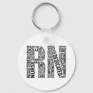 Porte-clés Infirmière autorisée Word Art RN