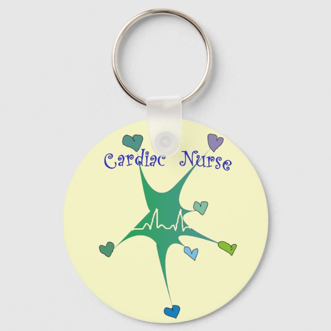 Porte-clés Infirmière Cardiac Coeurs crus QRS motif (Recto)