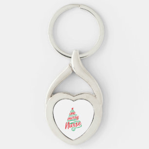Porte-clés Infirmière de Noël, Infirmière conception de Noël