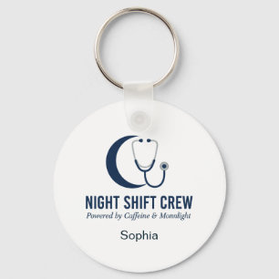 Porte-clés Infirmière de nuit Stéthoscope Lune Personnalisé