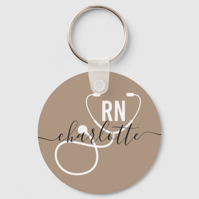 Porte-clés Infirmière inscrite à la RN personnalisée (Recto)