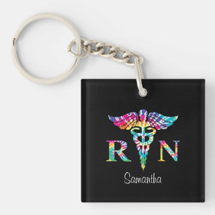 Porte-clés Infirmière inscrite à la RN personnalisée Dye