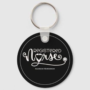Porte-clés Infirmière inscrite Stethoscope (RN)Personnalisé