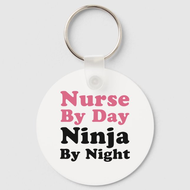 Porte-clés Infirmière Le Jour, Ninja La Nuit (Recto)