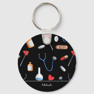 Porte-clés Infirmière noire médicale 