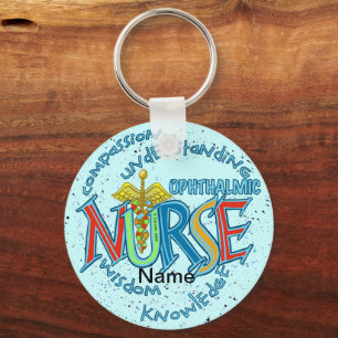 Porte-clés Infirmière ophtalmique Motto porte - clé