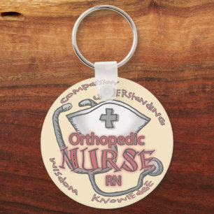 Porte-clés Infirmière orthopédique porte - clé ronde