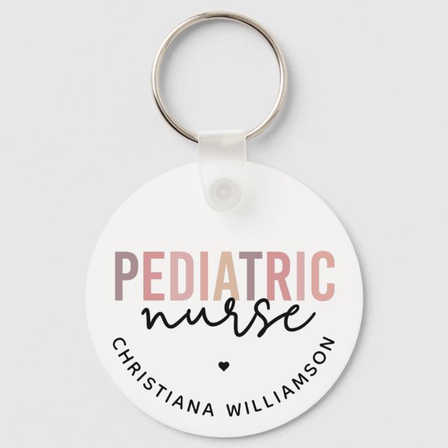Porte-clés Infirmière pédiatrique sur mesure PEDS Infirmière  (Recto)