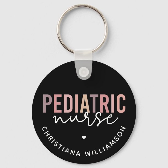 Porte-clés Infirmière pédiatrique sur mesure PEDS Infirmière  (Recto)