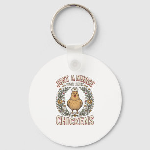 Porte-clés Infirmière qui aime les poules Design de chemise v