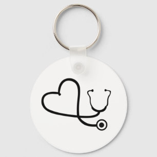 Porte-clés Infirmière Stethoscope Coeur