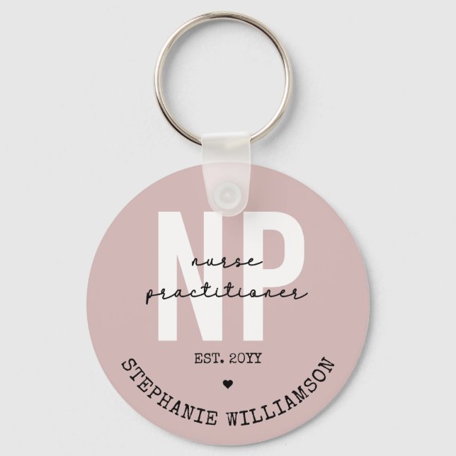 Porte-clés Infirmière sur mesure Praticien NP Graduation Cade (Recto)