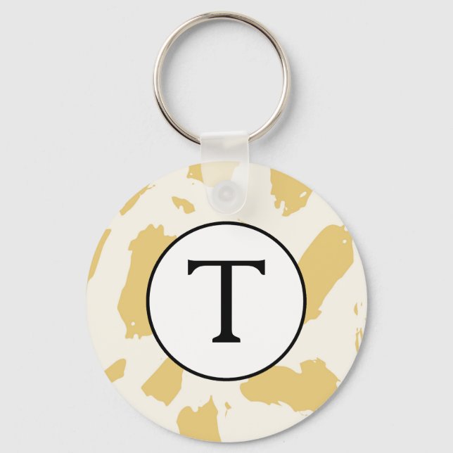 Porte-clés initial monogramme jaune et blanc (Recto)