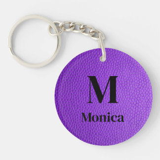 Porte-clés initial monogramme violet