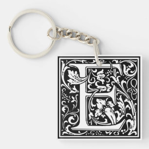 Porte-clés Initiale décorative "E" de lettre