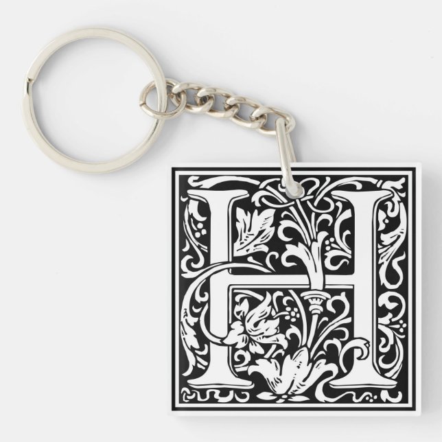 Porte-clés Initiale décorative "H" de lettre (Devant)