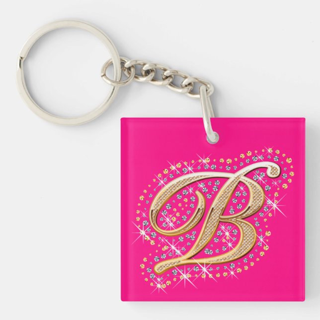 Porte-clés Initiale d'or B - porte - clé mignon (Devant)