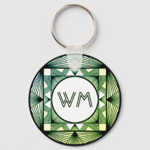 Porte-clés Initiales Personnalisées Élégantes Manly Green Chi