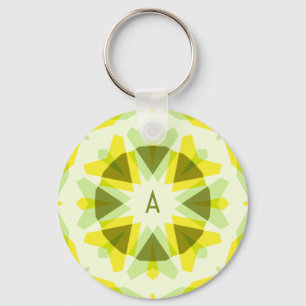 Porte-clés Initiales personnalisées Étoile d'été jaune vif