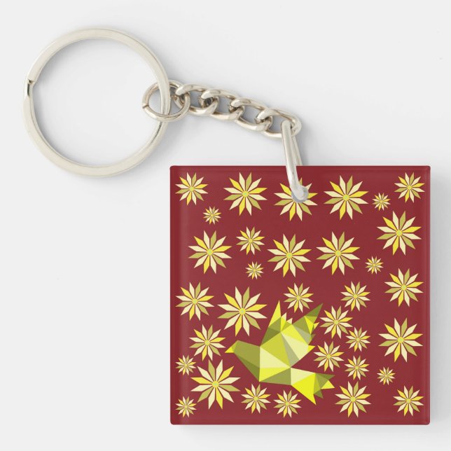 PORTE-CLÉS INSÉPARABLE AVEC DON DE FLEURS JOUR SPÉCIAL, ANNIV (Devant)