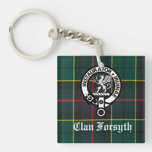 Porte-clés Insigne de crête et tartan du clan Forsyth